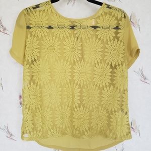 Mustard lace blouse